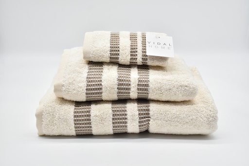 [CHLOENATURAL-MARRON] JUEGO DE TOALLAS 3PZ CHLOE NATURAL-MARRON VIDAL HOME