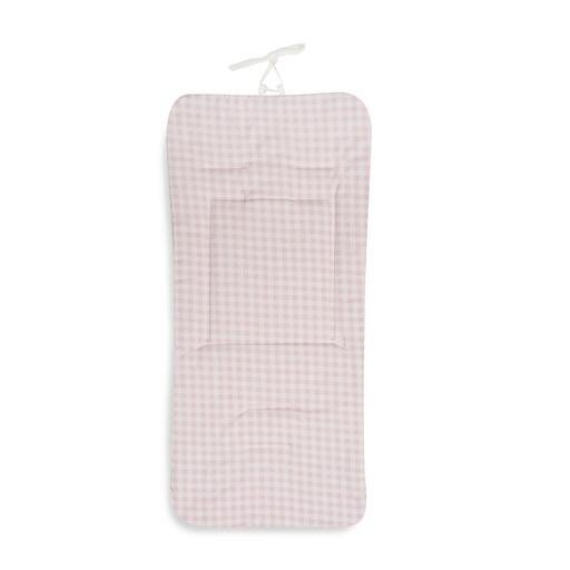 [DC039-02] COLCHONETA REVERSIBLE NIDO DE ABEJA+VICHY ROSA DON ALGODON