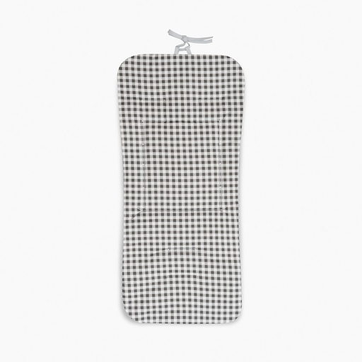 [DC039-31] COLCHONETA REVERSIBLE NIDO DE ABEJA+VICHY GRIS DON ALGODON