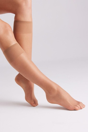[15108BEIGE] MINI MEDIA LYCRA PACK 2 15 DEN 15108 BEIGE YSABEL MORA