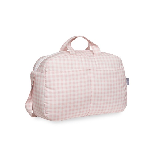 [D90113-02] BOLSO MATERNAL VICHY ROSA DON ALGODÓN