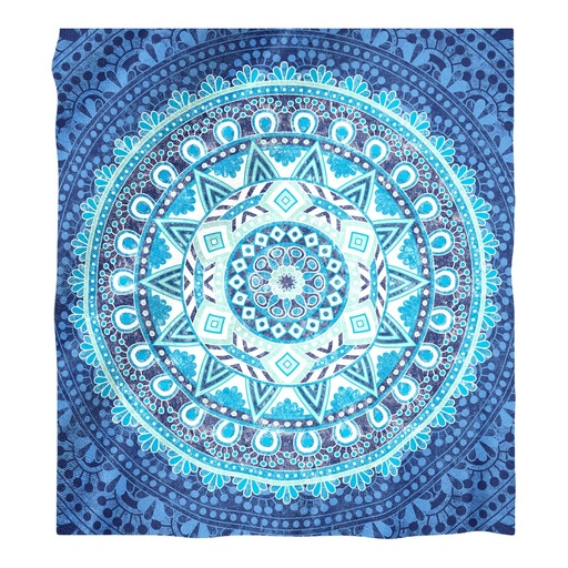[68370.023-210X230] PAREO DOBLE 210X230 CM 100% ALGODÓN ESTAMPADO WONOMI AZUL SECANETA