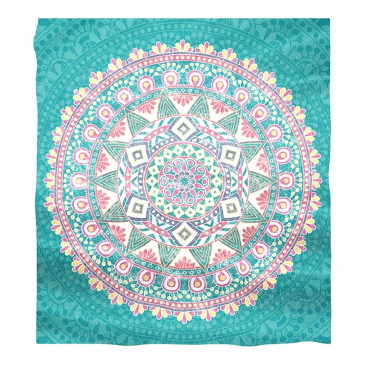 [68370.048-210X230] PAREO DOBLE 210X230 CM 100% ALGODÓN ESTAMPADO WONOMI VERDE SECANETA