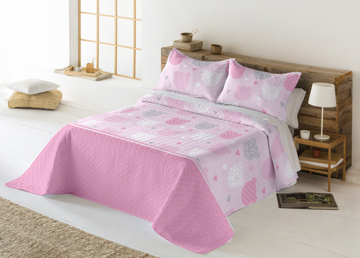 COLCHA BOUTI OSITOS ROSA MIRACLE
