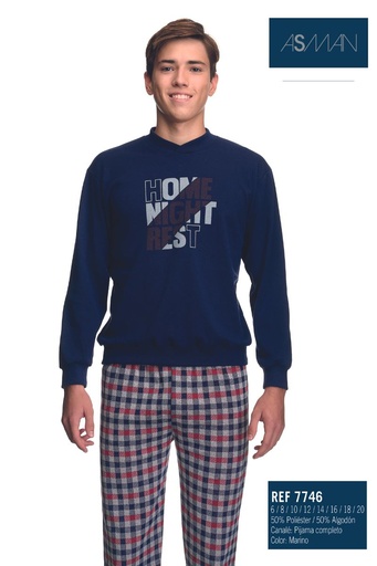 PIJAMA CADETE INVIERNO 7746 MARINO ASMAN