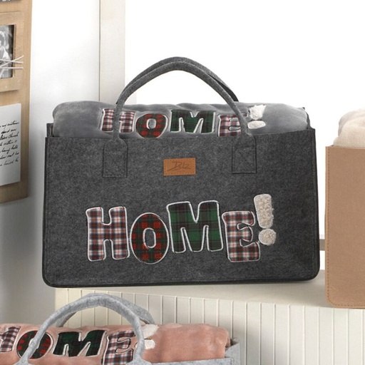 [HOMEGRIS-130X160] MANTA PLAID SEDALINA/SHERPA + BOLSO REVISTERO HOME 130X160 GRIS DOLZ