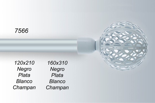 BARRA CORTINA 19 MM 7566 BLANCO IDEAL TEXTIL