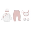 SET REGALO 5 PCS BAMBOO T 0-6M FLORES BLANCO-ROSA INTERBABY