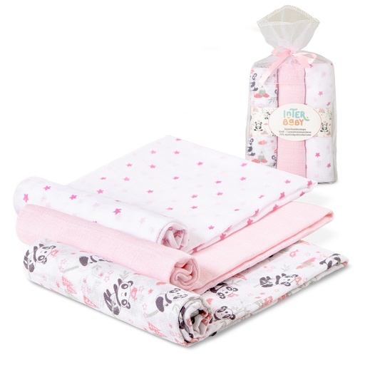 [98971-02] PACK 3 GASAS 80X80 PARACAIDISTA ROSA INTERBABY