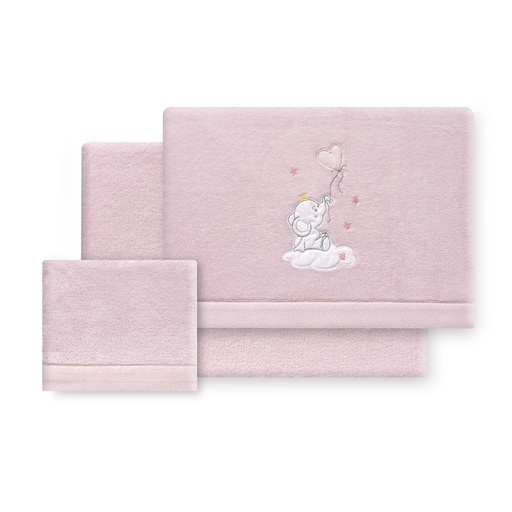 [30203-02] TRIPTICO CUNA CORALINA ELEFANTE GLOBO CORAZON ROSA INTERBABY