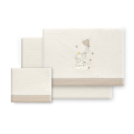 [30203-05] TRIPTICO CUNA CORALINA ELEFANTE GLOBO CORAZON BEIGE INTERBABY