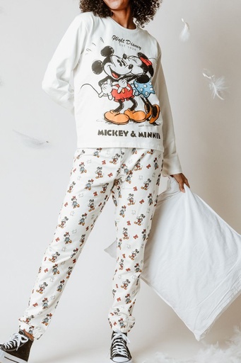 PIJAMA MUJER MICKEY AND MINNIE SKETCH 62271 CRUDO DISNEY