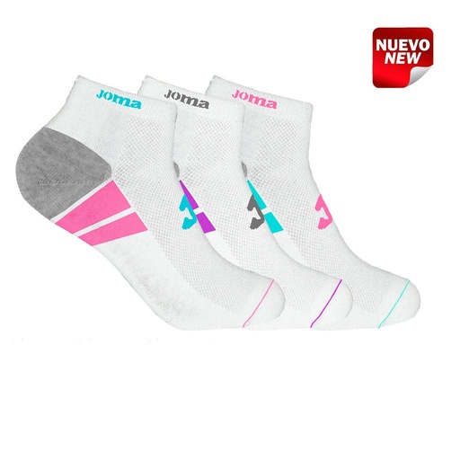 CALCETIN DEPORTIVO TOBILLERO MUJER PACK 3 201710TB BLANCO JOMA