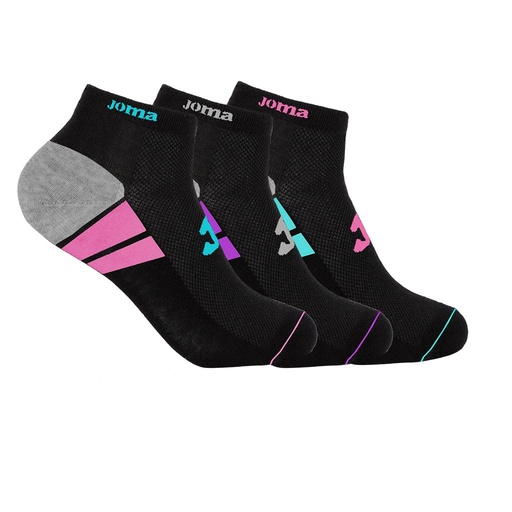 CALCETIN DEPORTIVO TOBILLERO MUJER PACK 3 201710TB NEGRO JOMA