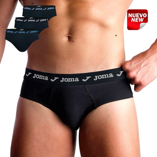 SLIP BÁSICO HOMBRE PACK 3 302002S NEGRO JOMA