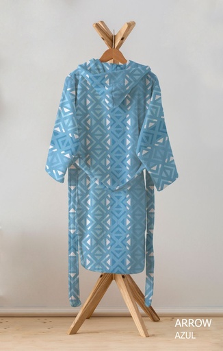 ALBORNOZ FANTASIA CON CAPUCHA ARROW AZUL COTTONFEEL