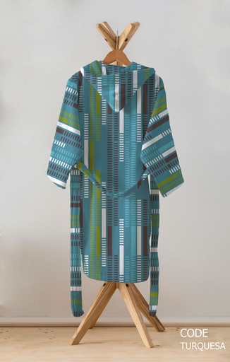 ALBORNOZ FANTASIA CON CAPUCHA CODE TURQUESA COTTONFEEL