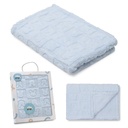 MANTA SHERPA GRABADA 80X110 CONEJITOS AZUL INTERBABY