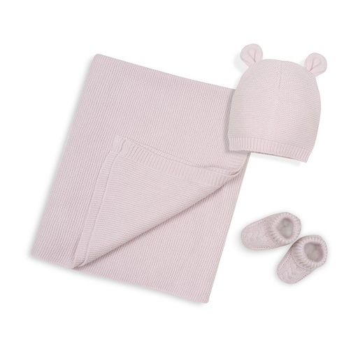 [SET52-02] SET 3 PIEZAS TOCA GORRA PEUCOS ROSA INTERBABY