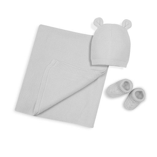 [SET52-31] SET 3 PIEZAS TOCA GORRA PEUCOS GRIS INTERBABY