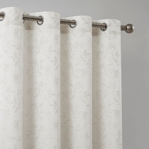 [CD-5362-CRUDO] CORTINA JACQUARD LINO RAMAS CD-5362 CRUDO CAMALTEX