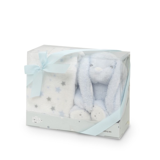 [PE019-01] PELUCHE+MANTA ESTRELLA CONEJO AZUL INTERBABY