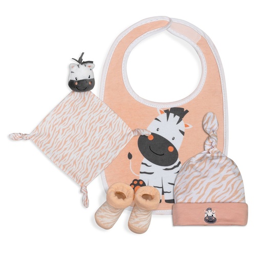 [SET55-12] SET REGALO CEBRA BLANCO-ROSA INTERBABY