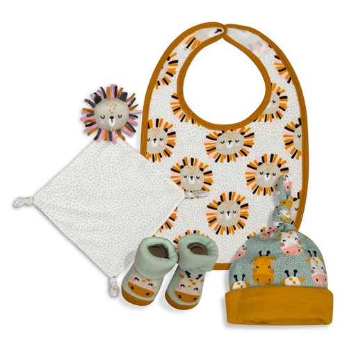 [SET56-18] SET REGALO LEON BLANCO-GRIS INTERBABY