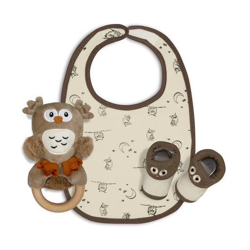 [SET53-05] SET REGALO BUHO BEIGE INTERBABY