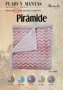 MANTA PLAID PIRÁMIDE 130X160 AZUL MIRACLE