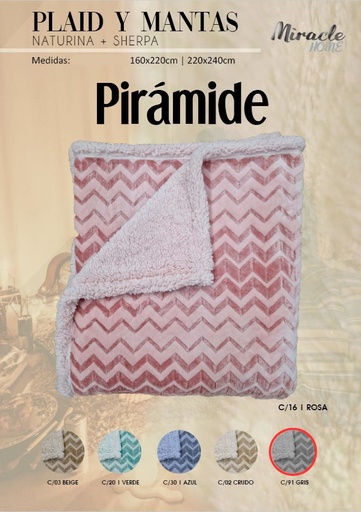 MANTA PIRÁMIDE GRIS MIRACLE