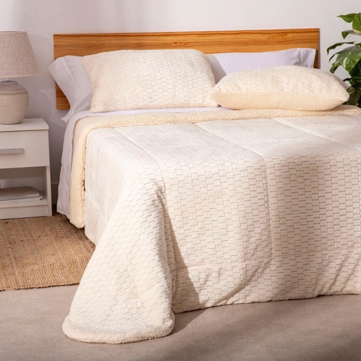 EDREDON JACQUARD IBAI CRUDO KARAMELO