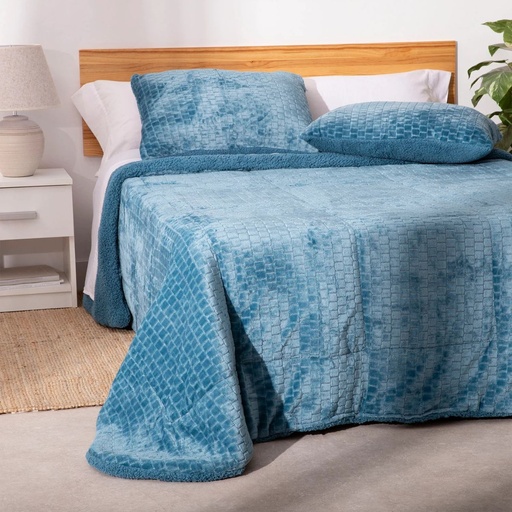 EDREDON JACQUARD IBAI AZUL KARAMELO