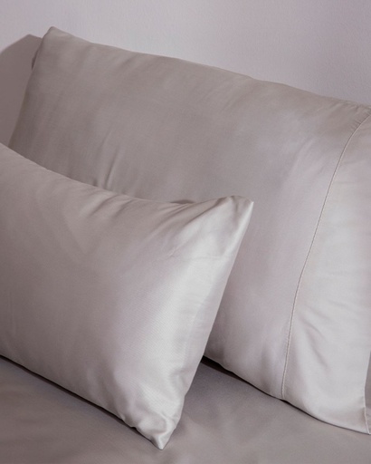 FUNDA ALMOHADA SEDA DE BAMBÚ GRIS DON ALGODON