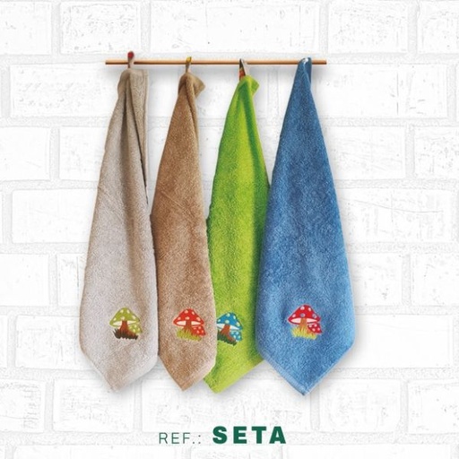 [PCSETA-50X50] PACK 4 PAÑOS COCINA BORDADOS SETA FIOTEX