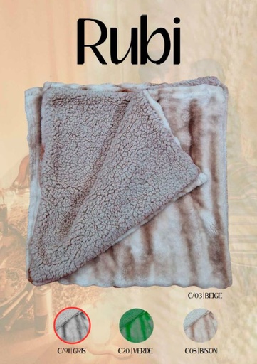 [RUBIGRIS-130X160] MANTA PLAID RUBI 130X160 GRIS MIRACLE