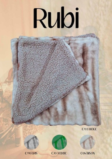 [RUBIBEIGE-130X160] MANTA PLAID RUBI 130X160 BEIGE MIRACLE