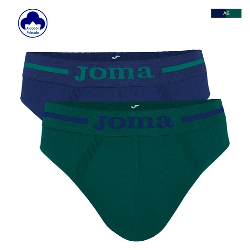 SLIP HOMBRE SIN COSTURAS PACK 2 JS8101S MARINO/VERDE JOMA