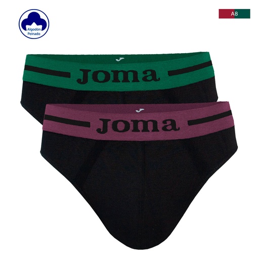 SLIP HOMBRE SIN COSTURAS PACK 2 JS8101S NEGRO VG JOMA