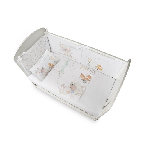 [D80356-01] FUNDA NORDICA + ALMOHADA + CHICHONERA + RELLENO MOD MUSIC AND FRIENDS AZUL INTERBABY