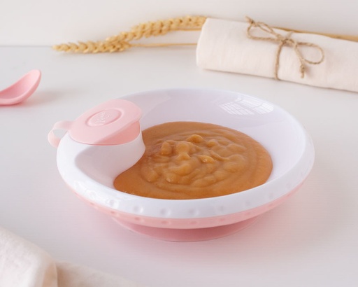 [3818] PLATO TÉRMICO CON VENTOSA ANTIVUELCO 17CM 3818 ROSA KIOKIDS