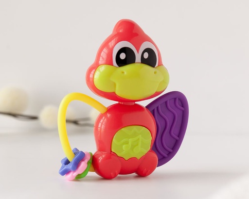 [4108] MORDEDOR MUSICAL DINOSAURIO ROJO 13X11CM 4108 KIOKIDS