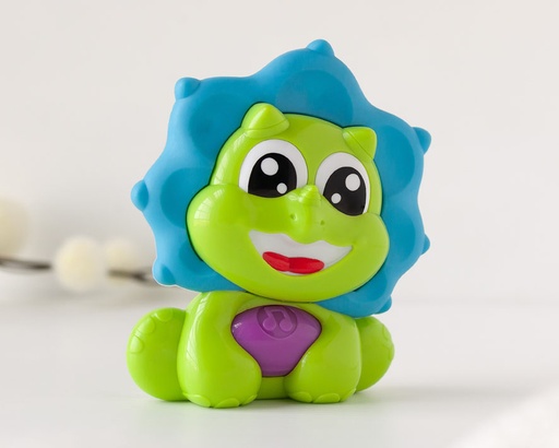 [4110] MORDEDOR MUSICAL DINOSAURIO VERDE Y AZUL 13X12CM 4110 KIOKIDS