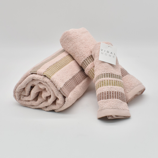 [CHLOE-ROSA] JUEGO DE TOALLAS 3PZ CHLOE ROSA VIDAL HOME