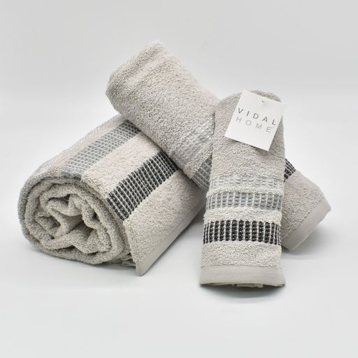 [CHLOE-GRIS] JUEGO DE TOALLAS 3PZ CHLOE GRIS VIDAL HOME