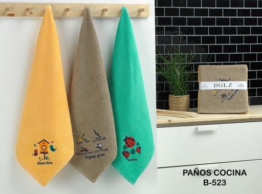 [B-523] PAÑO COCINA BORDADO B-523 50X50 SURTIDO DOLZ