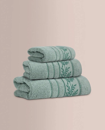 [YEUDIVERDE] JUEGO DE TOALLAS JACQUARD YEUDI VERDE DON ALGODÓN