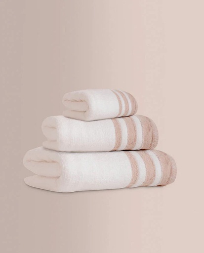 [SIROSBEIGE] JUEGO DE TOALLAS JACQUARD SIROS BEIGE DON ALGODÓN