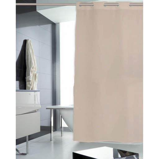 [77528000] CORTINA DE BAÑO 180X200 POLYESTER LISA BEIGE STILIA