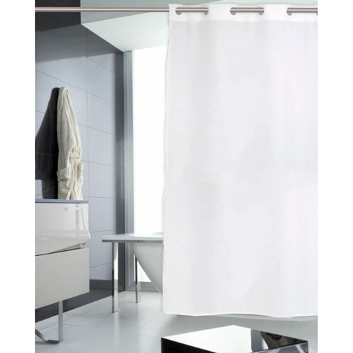 [77519000] CORTINA DE BAÑO 180X200 POLYESTER LISA BLANCA STILIA